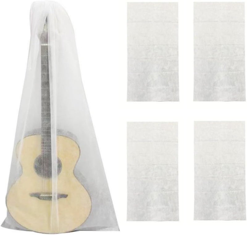 CCeCCe 4 Pack Guitar Dust Cover Storage Bag Non-Woven Fabric Breathable Dust-Proof Coating Sleeve Protector Covers for Acoustic Guitars Electric Bass Upright Stand 120cmx60cm 47"x23.5" - Image 1